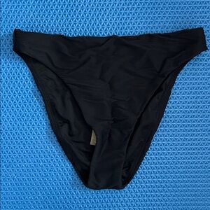 J.Crew Black Ribbed High Rise Cheeky Bikini Bottoms